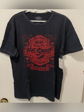 Flag & Anthem Men’s Dark Navy Graphic Tee Short Sleeve Cotton T-Shirt Medium M